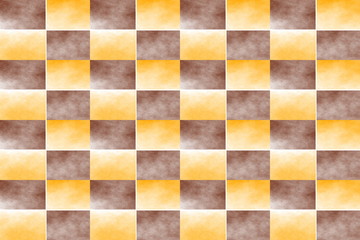 Illustration of an abstract brown and orange chessboard