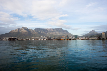 Table Mountain and Cape Town from the Ocean