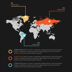 World map infographic template. Vector illustration.