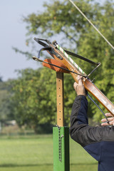 shooting with crossbow