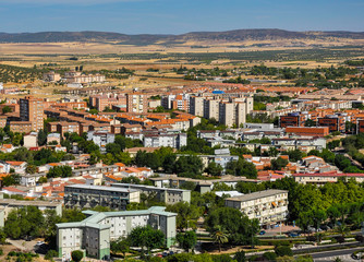 Fototapeta premium Paisajes urbanos, Puertollano, la Barriada de Fraternidad vista desde el cerro de Santa Ana