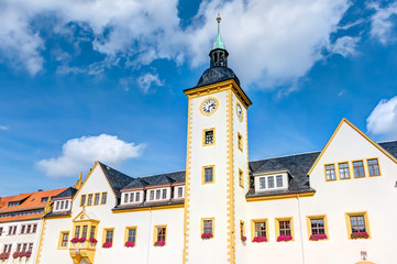 Fototapeta premium Rathaus in Freiberg am Obermarkt