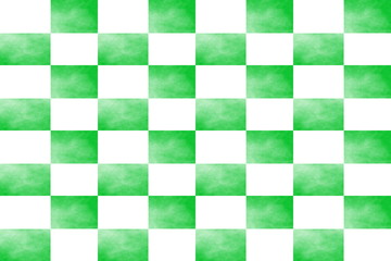 Illustration of an abstract green and white chessboard