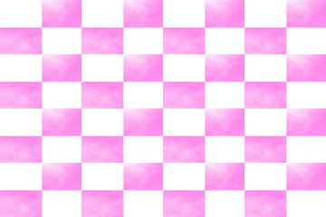 Illustration of an abstract pink and white chessboard