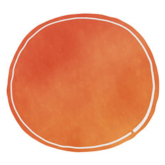 アナログ・手書き・水彩画風　風合いのある円形のコピースペース・背景素材　白背景