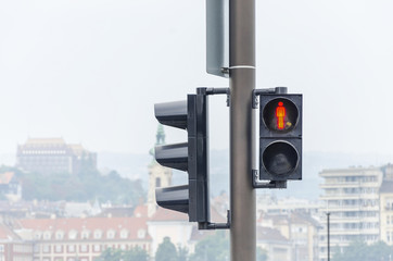 Traffic light. Red color.