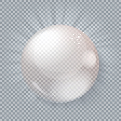 Glass ball gray transparent background