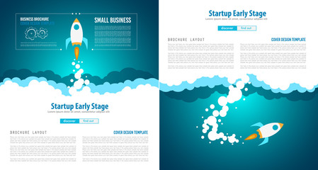 Startup Landing Webpage or Corporate Design Covers to use for web promotons, printed related materials or company presentation. Space for text.