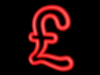 Neon pound sign isolated on black, 3d illustration