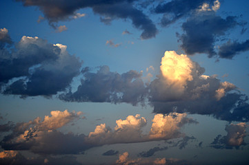 clouds, last sunbeam and storm