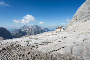 Mountain hut at Dachstein glacier near Gosau, Upper Austria