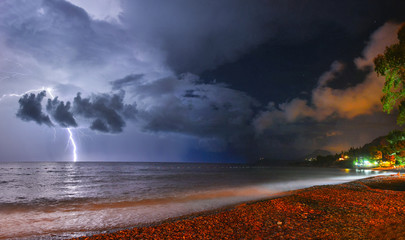 Thunderstorm in Bar city, Montenegro