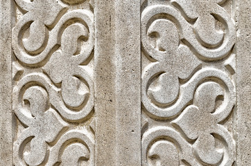 East patterns on a beige stone in the town of Bulgar