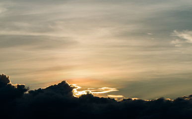 colorful dramatic sky with cloud at sunset
