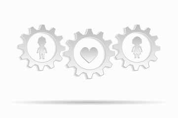 man and woman with heart