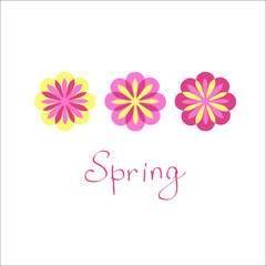 Flowers drawn vector. Bright floral print for shirts.