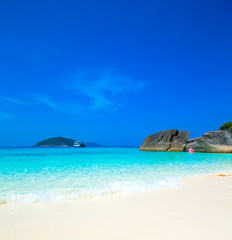 Beautiful sea and blue sky at Similan island, Andaman sea, Thail
