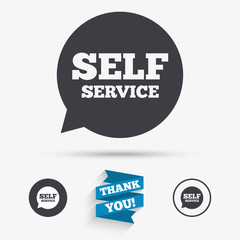 Self service sign icon. Maintenance symbol.