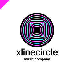 x letter wave and circle logo design. line logotype. creative logos
