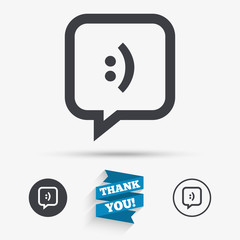 Chat sign icon. Speech bubble symbol.