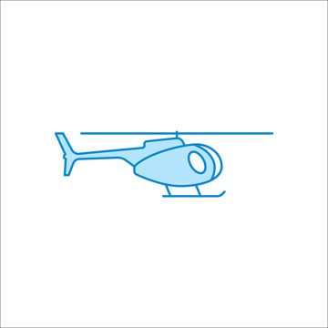 Vector illustration of flat helicopter icon on background