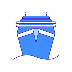 Cruise ship flat sign icon on background