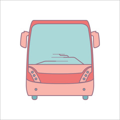 Bus front flat sign icon on background
