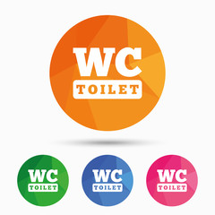 WC Toilet sign icon. Restroom symbol.