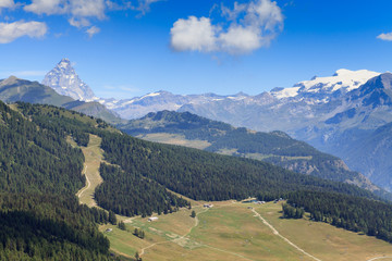 Cervino/Matterhorn south face seen from the Becca D'Aver from Torgnon in the Aosta Valley