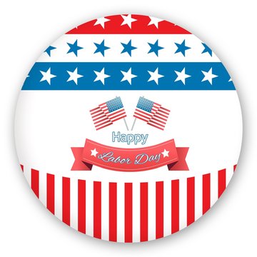 Composite image of happy labor day text badge with flags