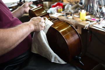at a fiddle builder