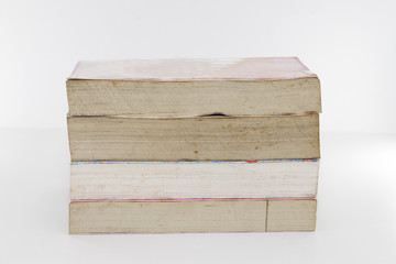 office desk with group of books on wooden desk