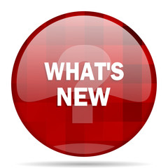 new red round circle glossy modern design web icon