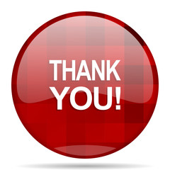 thank you red round circle glossy modern design web icon