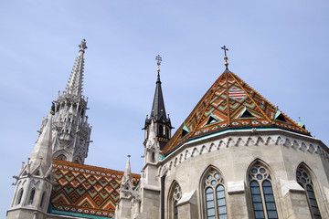 Ceramic tiles on roof of Matthias churc