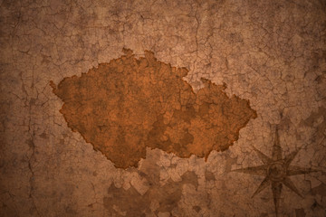 czech republic map on vintage crack paper background