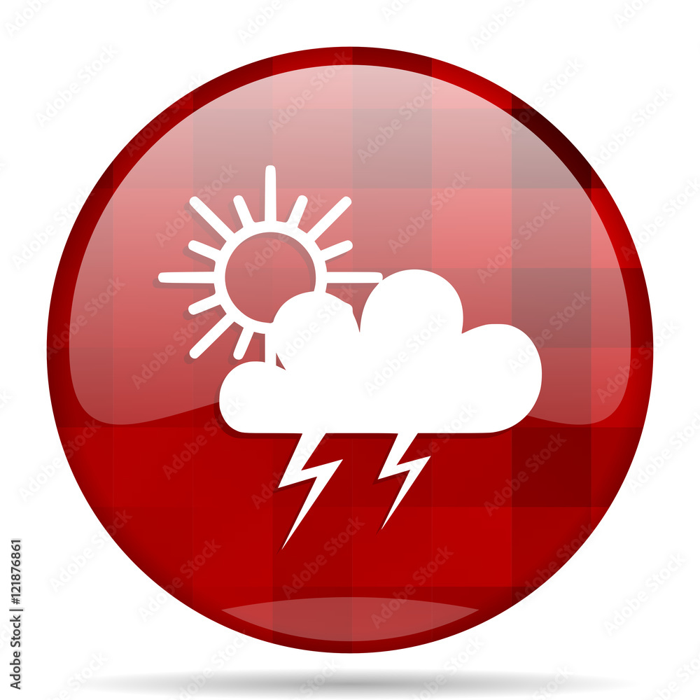 Poster storm red round circle glossy modern design web icon