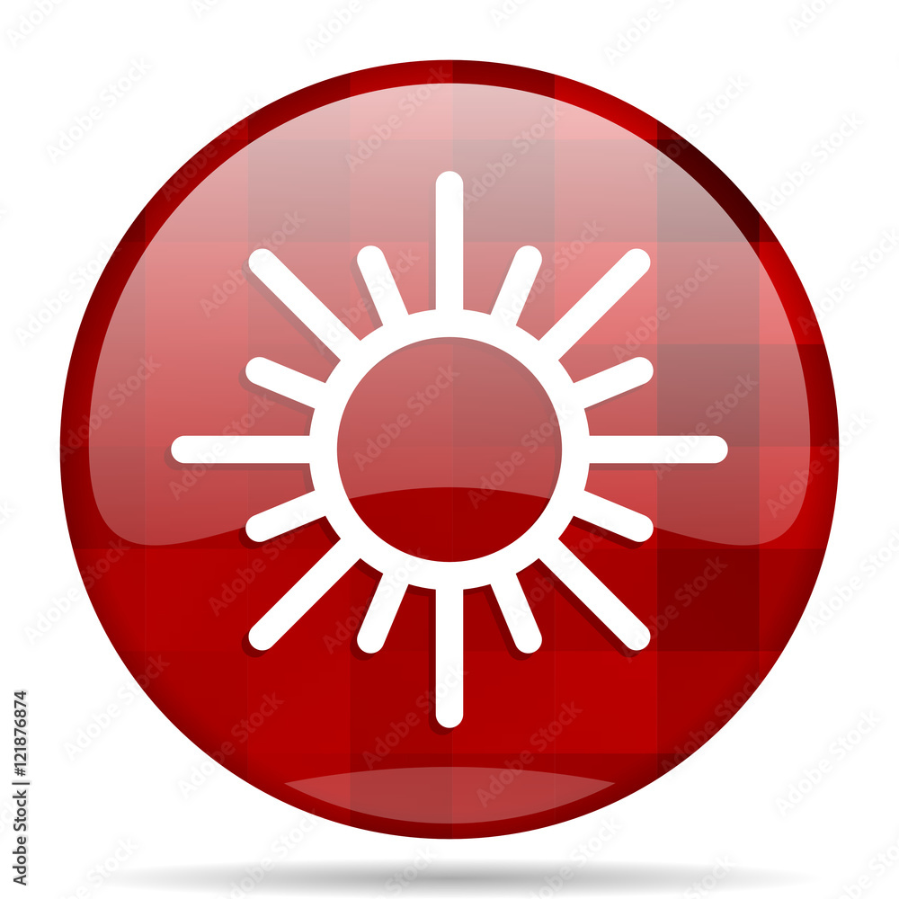 Aufkleber sun red round circle glossy modern design web icon