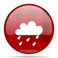 rain red round circle glossy modern design web icon