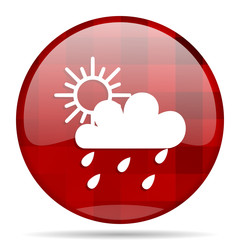 rain red round circle glossy modern design web icon