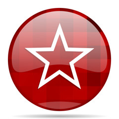 Obraz premium star red round circle glossy modern design web icon