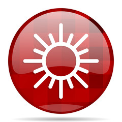 sun red round circle glossy modern design web icon