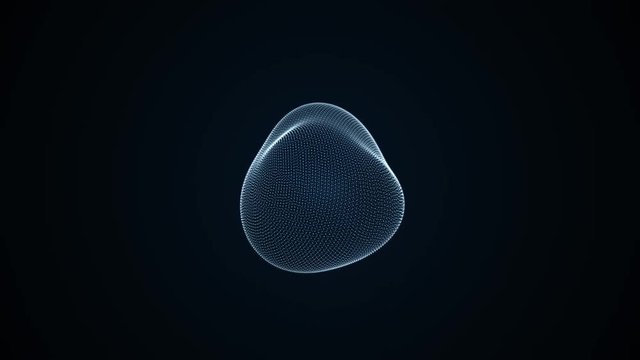 metamorphose of amorphous sphere, spherical ondulation, abstract animation of future shape 4K