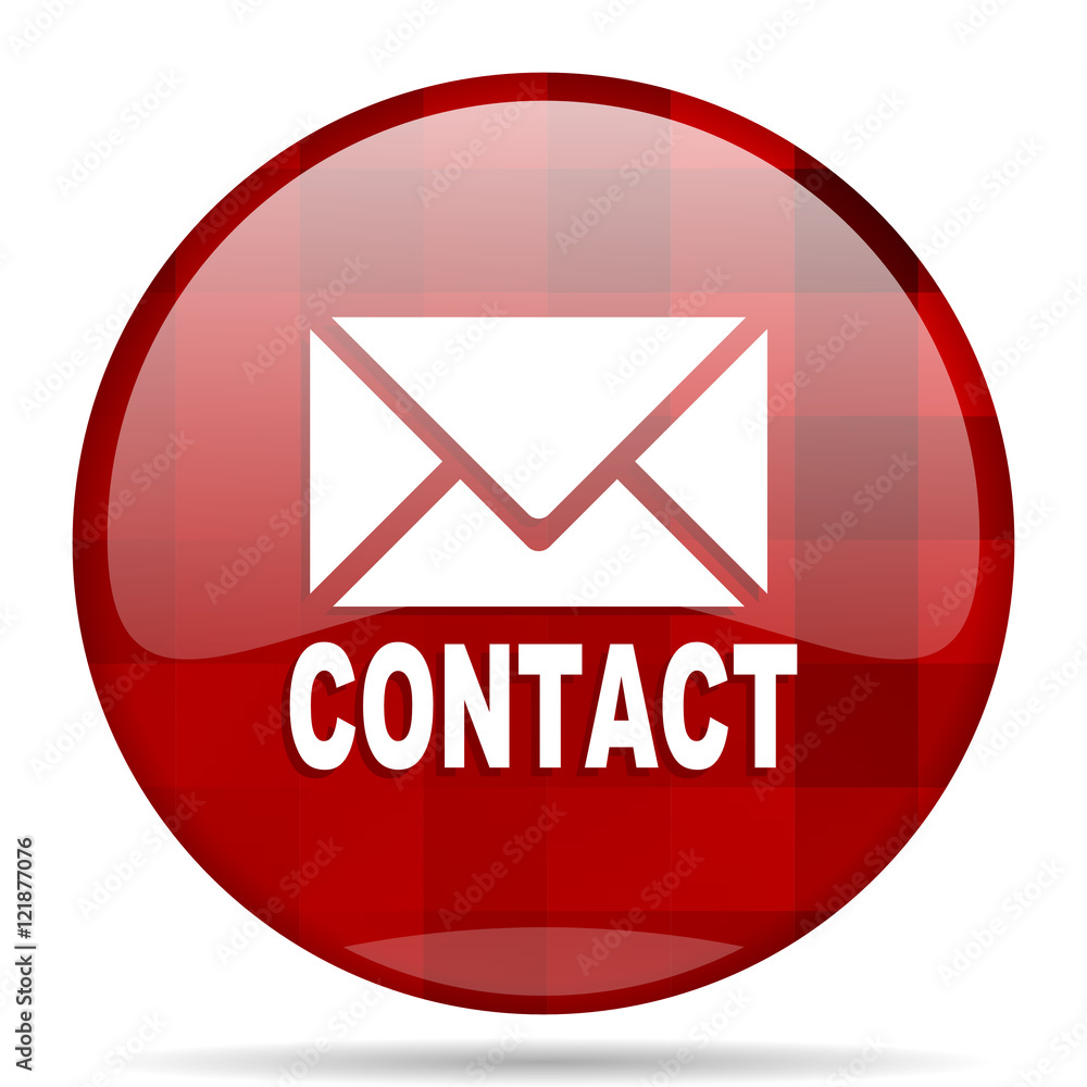 Poster email red round circle glossy modern design web icon