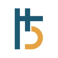 Fototapeta premium H5 letter initial logo design
