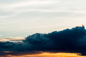colorful dramatic sky with cloud at sunset