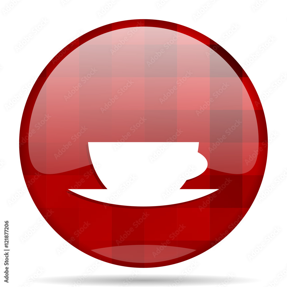 Poster espresso red round circle glossy modern design web icon
