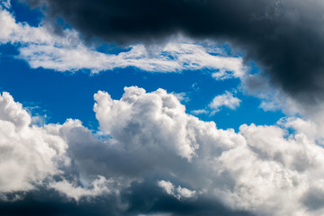 colorful dramatic sky with cloud at sunset