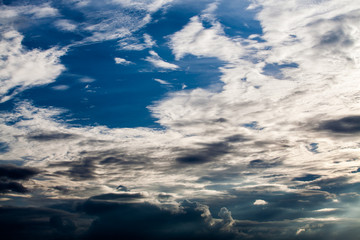 colorful dramatic sky with cloud at sunset