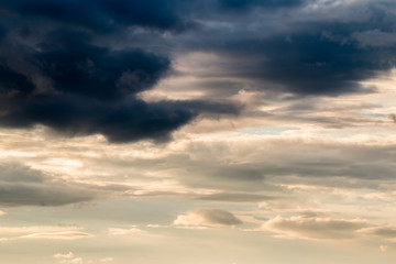 colorful dramatic sky with cloud at sunset